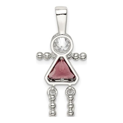 Sterling Silver June Birthstone Girl Pendant – view 5