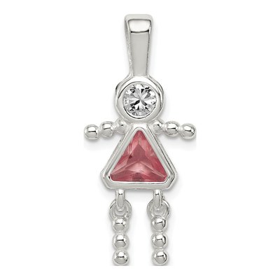 Sterling Silver June Birthstone Girl Pendant
