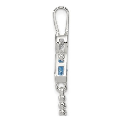 Sterling Silver March Birthstone Girl Pendant – view 3