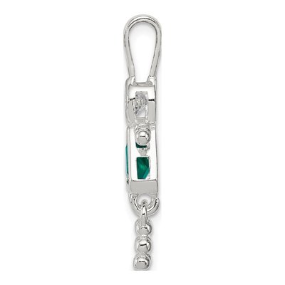 Sterling Silver May Birthstone Girl Pendant – view 3