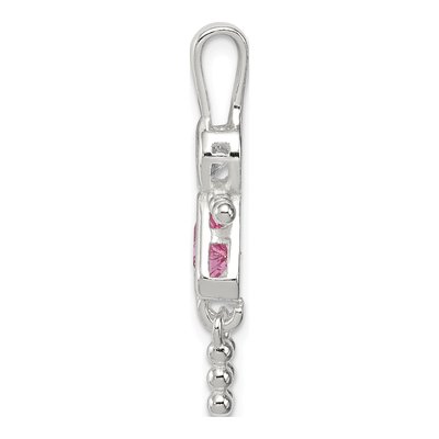 Sterling Silver October Birthstone Girl Pendant – view 3