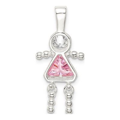 Sterling Silver October Birthstone Girl Pendant – view 5