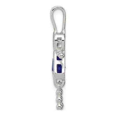 Sterling Silver September Birthstone Girl Pendant – view 3