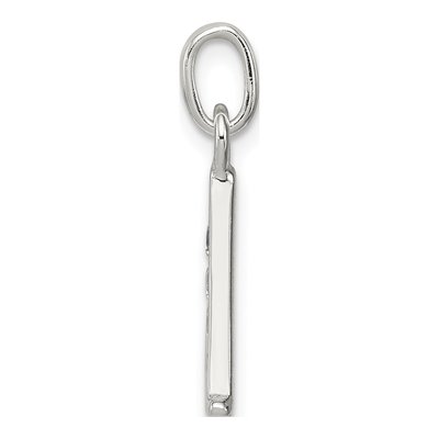 Sterling Silver Letter A Initial CZ Pendant – view 2