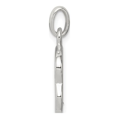 Sterling Silver Letter B Initial Pendant with CZ – view 2