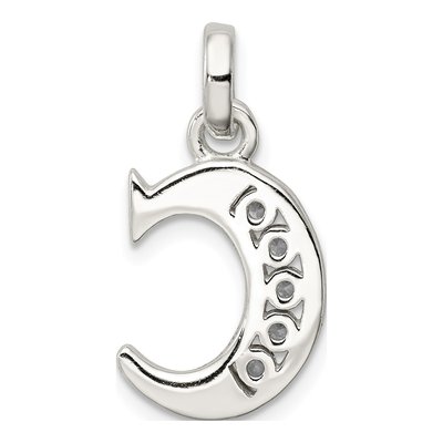 Sterling Silver CZ Letter C Pendant – view 5