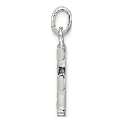 Sterling Silver CZ Letter F Pendant – view 2