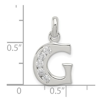 Sterling Silver CZ Letter G Pendant – view 4