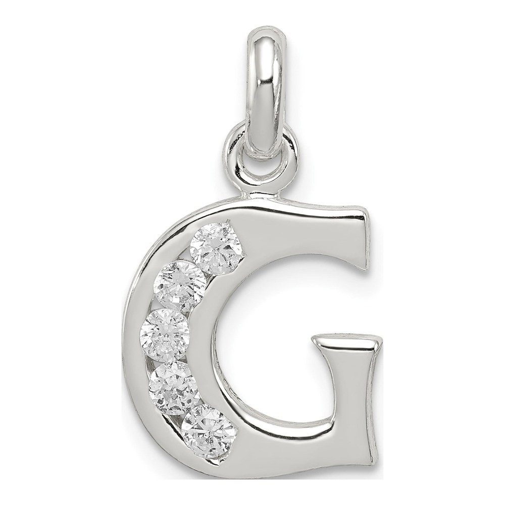 Sterling Silver CZ Letter G Pendant