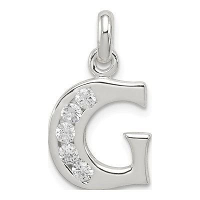 Sterling Silver CZ Letter G Pendant