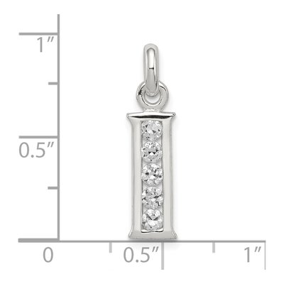 Sterling Silver CZ Letter I Initial Pendant – view 5