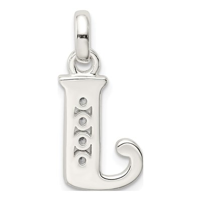 Sterling Silver CZ Letter J Pendant – view 3
