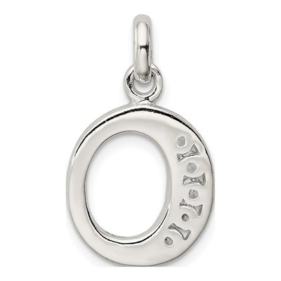 Sterling Silver CZ Letter O Pendant – view 3