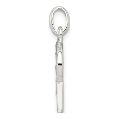 Sterling Silver CZ Letter R Pendant – view 3