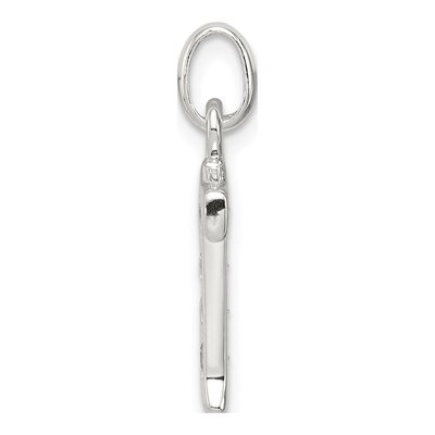 Sterling Silver CZ Letter T Pendant – view 3