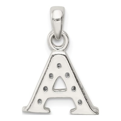 Sterling Silver CZ Letter A Pendant – view 5