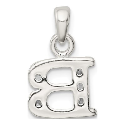 Sterling Silver CZ Letter B Pendant – view 4