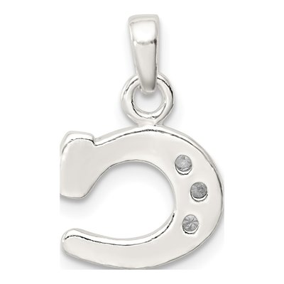 Sterling Silver CZ Letter C Pendant – view 5