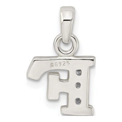Sterling Silver CZ Letter F Pendant – view 4