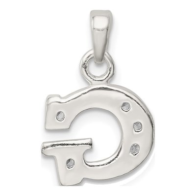 Sterling Silver CZ Letter G Pendant – view 4