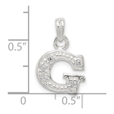Sterling Silver CZ Letter G Pendant – view 5
