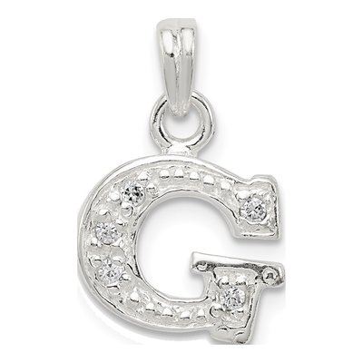 Sterling Silver CZ Letter G Pendant