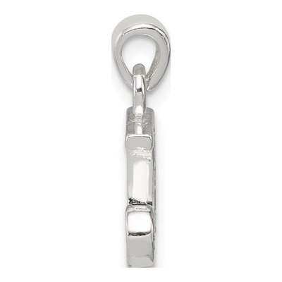 Sterling Silver CZ Letter J Pendant – view 3