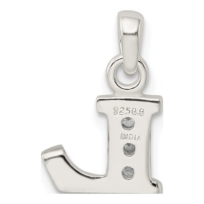 Sterling Silver CZ Letter L Pendant – view 4