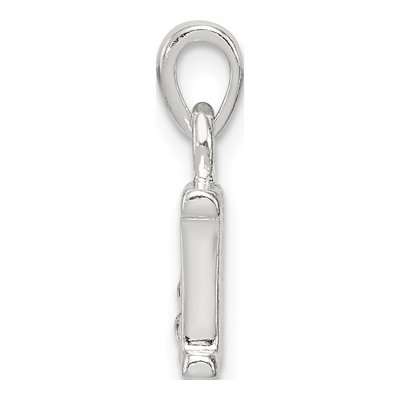 Sterling Silver CZ Letter N Pendant – view 2