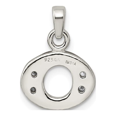 Sterling Silver CZ Letter O Pendant – view 4