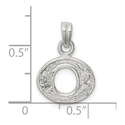 Sterling Silver CZ Letter O Pendant – view 5