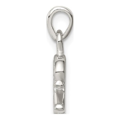 Sterling Silver CZ Letter R Pendant – view 3