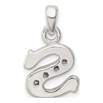 Sterling Silver CZ Letter S Pendant – view 4