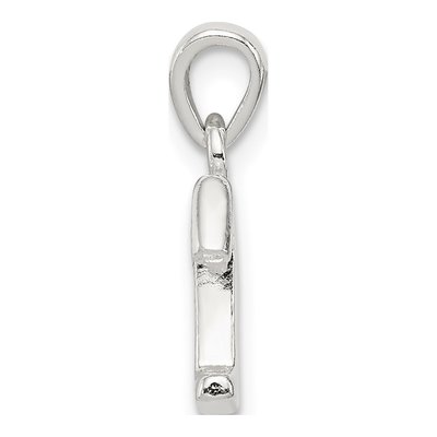Sterling Silver CZ Letter T Pendant – view 3