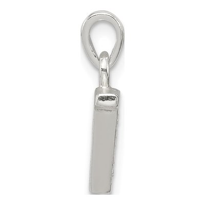 Sterling Silver CZ Letter V Pendant – view 2