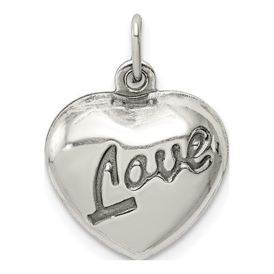 Sterling Silver Puffed Heart Charm – view 4