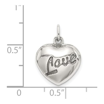 Sterling Silver Puffed Heart Charm – view 5