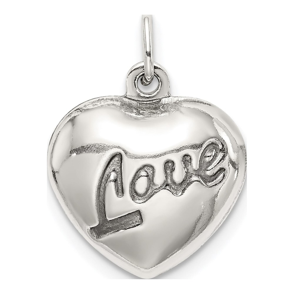 Sterling Silver Puffed Heart Charm