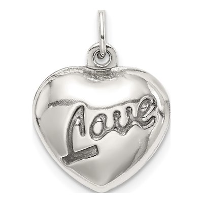 Sterling Silver Puffed Heart Charm