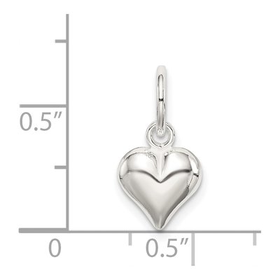 Sterling Silver Puff Heart Charm – view 5