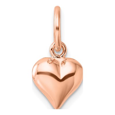 Rose Gold-Plated Sterling Silver Puffed Heart Pendant