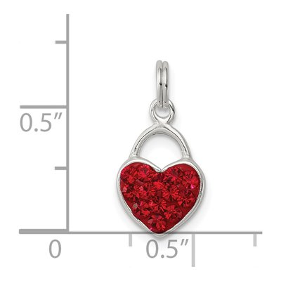 Sterling Silver Crystal Heart Pendant – view 4