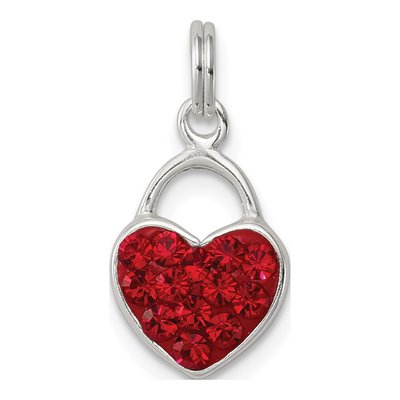 Sterling Silver Crystal Heart Pendant