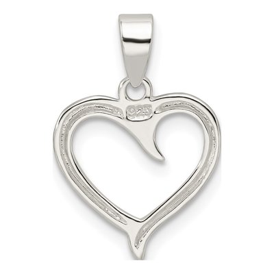 Sterling Silver Open Heart Pendant – view 4