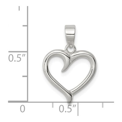 Sterling Silver Open Heart Pendant – view 5