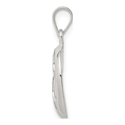 Sterling Silver Fancy Swirl Open Heart Pendant – view 3