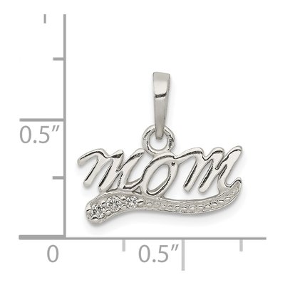Sterling Silver CZ Mom Pendant – view 4