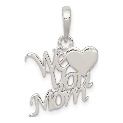 Sterling Silver 'we Love You Mom' Pendant
