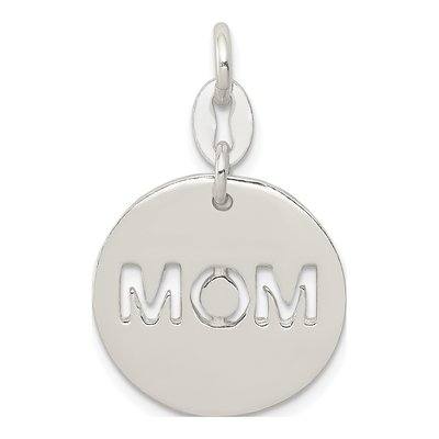 Sterling Silver Circle Mom Pendant