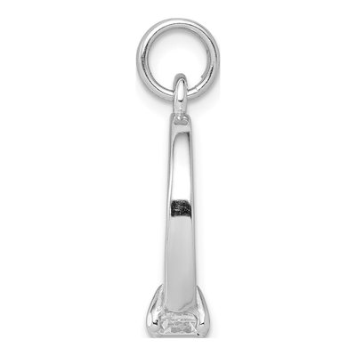 Sterling Silver CZ Rhodium-Platedcz Charm – view 3